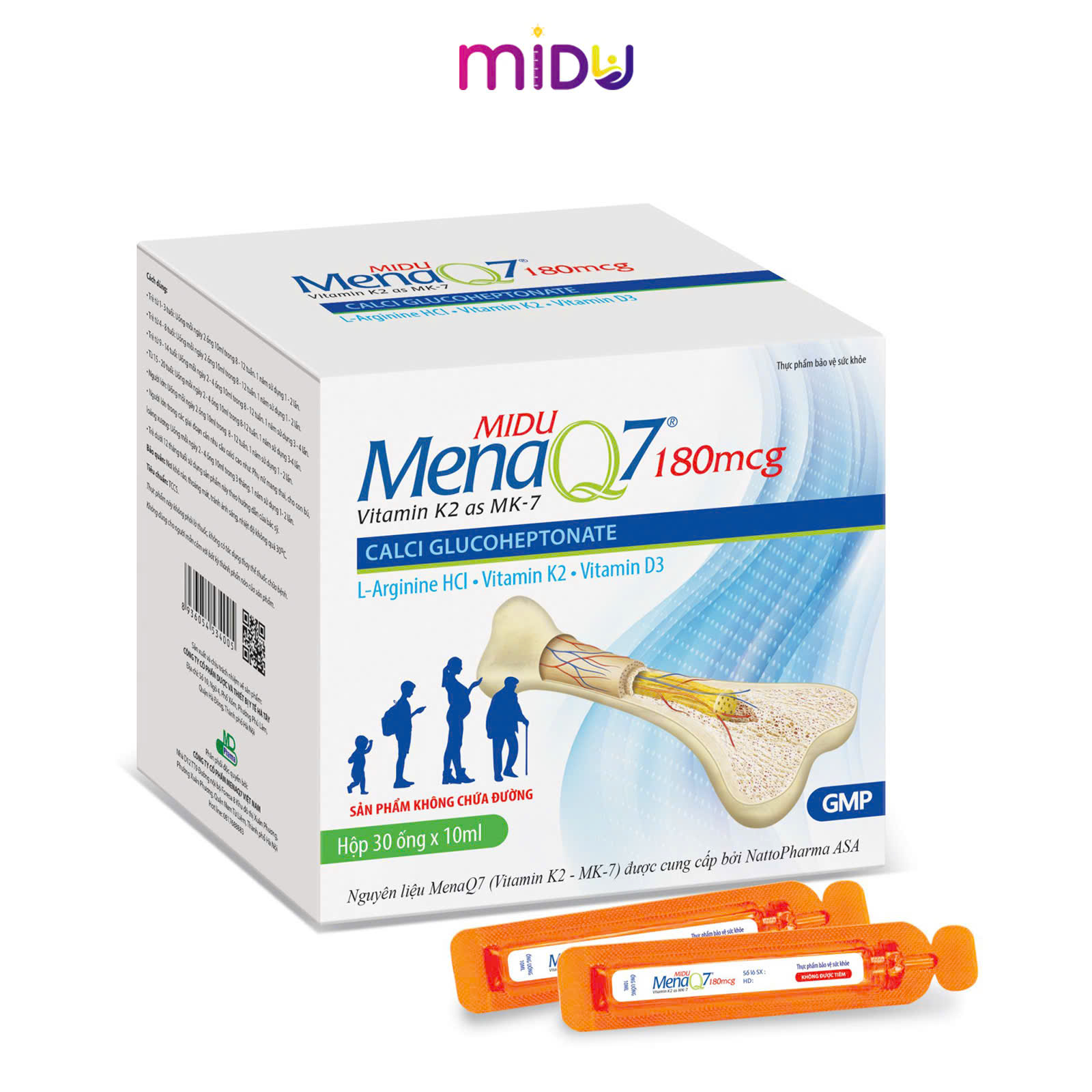 Thực phẩm bảo vệ sức khoẻ: Midu MenaQ7 180mcg